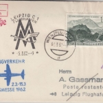 Österreich - DDR/Lufthansa, Leipziger Frühjahrsmesse Lupo-Drucksache Wien 1962
