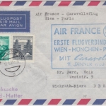 Österreich - Air France 1st-Flug Caravelle Wien-München-Paris 1960 Ableitung !!