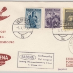 Österreich - Sabena 1st-Flug Salzburg-München-Luxemburg-Brüssel 1957, Ableitung