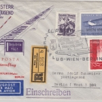 Österreich - Luposta Sternflug Wien-FFM-Berlin 1961, Luftpost-Einschreibebrief