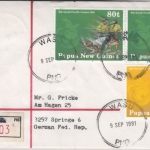 Papua-Neuguinea - Wasu 9.9.91 Einschreibebrief m. prov. R-Zettel
