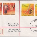 Papua-Neuguinea - Kupiano 22.2.91 Einschreibebrief m. prov. R-Zettel