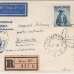Österreich - SAS Eröffnungsflug Wien - Djakarta, Lupo-Einschreibebrief 1958