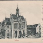 Thüringen - Erfurt Rathaus, sw-Prägekarte gelaufen 1900