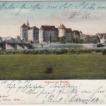 Sachsen - Torgau Schloss mit Brücke, farb. AK gelaufen 1905