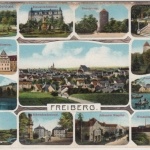 Sachsen - Freiberg, farb. Mehrbild-AK, gelaufen 1913