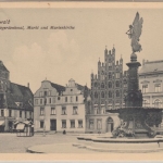 Mecklenburg-Vorpommern - Greifswald, Markt m. Kriegerdenkmal sw-AK gelaufen 1909