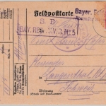 Bayern - 10 Pfg. Ludwig, Feldpostkarte i.d.SCHWEIZ, Zensurstpl. Aachen 1915
