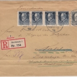 Bayern - 25 Pfg. Ludwig u.a., Einschreibebrief Hersbruck - Nakel 1916
