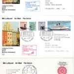 USA/Canada - LH 1st-flight Montreal-Philadelphia, 5 versch. Erstflug-Belege 1987