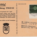 BRD - 10 Pfg. Europa, Drucksache n. SPANIEN, Schömberg ü. Balingen - Madrid 1961