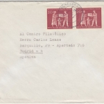 BRD - 2x20 Pfg. Cralog/Care Brief n. SPANIEN Bad Godesberg - Madrid 1963