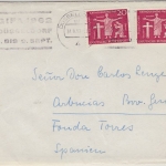 BRD - 2x20 Pfg. Katholikentag Brief n. SPANIEN Düsseldorf - Madrid 1962