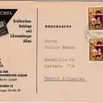 BRD - 2x10 Pfg. Wofa Dornröschen Drucksache n. SPANIEN, München - Madrid 1965