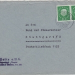 BRD - Iffezheim ü. Rastatt, Poststelle I, Brief n. Stuttgart 1961