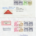 Berlin - 6x10 Pfg. Bauten I a. Lupo-Brief n. USA Berlin N65 - St. Angustine 1954