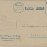 DDR - 10 Pfg. AFS Elektro Stahlguß, Ortsbrief Leipzig 1955 Propaganda-Nebenstpl.