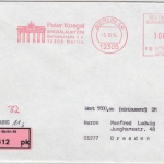 BRD - 1000 Pfg. AFS Koegel Auktionen Wertbrief Berlin - Dresden 1994