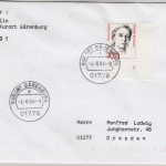 BRD - 100 Pfg. Frauen Bogenecke/Formnummer 2 Brief Kurtort Bärenberg 4.6.94 (!!)