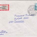 BRD - Rodalben 1982, Handwerbestempel a. Einschreibebrief n. Pirmasens
