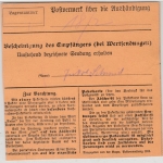 DR-Infla - 1,25 M. Reichspostamt u.a., Wertpaketkarte Tann - Passau 1921
