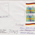 BRD - Glienicker Brücke, 2x110 Pfg. Brief 2. Gew.st. Rabenau - Kieck 1998