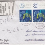 BRD - 25 J. Dt. Krebshilfe, 2x110 Pfg. Brief 2. Gew.st. Rabenau - Buttlar 1999
