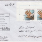 BRD - Int. Jahr d. Senioren, 2x110 Pfg. Brief 2. Gew.st. Rabenau - Hochspeyer