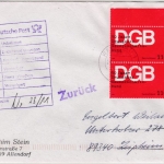 BRD - 50 J. Gewerkschaftsbund DGB, 2x110 Pfg. Brief 2. Gew.st. Rabenau 1999