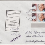 BRD - 100. Geb. Carlo Schmid, 2x100 Pfg. Brief 2. Gew.st. Allendorf-Lumda 1997