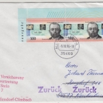 BRD - 100. Todestag Freiherr v. Müller, 2x100 Pfg. Brief/FDC 2. Gew.st. 1996