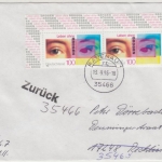 BRD - Drogenmissbrauch, 2x100 Pfg. Brief/FDC 2. Gew.st. Rabenau - Rechlin 1996