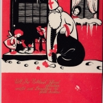 Weihnachten - Gruß vom Nikolo, farb. LWKW-Karte beschrieben/ungelaufen ca. 1950