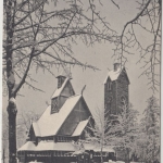 Schlesien - Brückenberg, Kirche Wang im Winterkleid, sw-AK gelaufen 1911