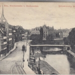 Elsass - Strassburg, Nicolausstaden u. Drechenschule, sw-AK gelaufen 1913