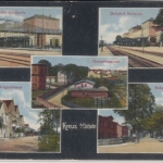 Pommern - Kreuz a/Ostbahn, Bahnhof etc. farb. Mehrbild-AK gelaufen/Feldpost 1917