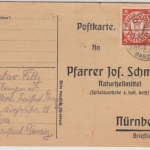 Danzig - 2x5 Pfg. Wappen, Karte Olivia - Nürnberg 1925