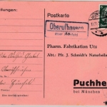 DR - Oberufhausen ü. Hünfeld, Landpost-Ra2 Karte n. Puchheim 1936