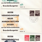 BRD - Brandenburger Tor, Zusammendrucke, 5 versch. Schmuck-FDC 1966