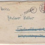 DR - 12 Pfg. AH, Brief/Hauptpostlagernd Aalen - Karlsruhe 1943 Retourvermerk