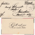 DR - Feldpostbriefchen Nannhofen - München 1915, patriotischer Neujahrsgruss