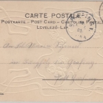 Engel - farbige Jugendstil-Prägekarte gelaufen München 1905
