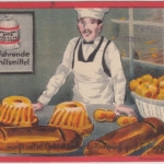 Werbung - Backhilfsmittel Milliose, farb. Künstlerkarte gelaufen Pirmasens 1928