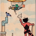 Zeppelin mit Katze, farb. Künstlerkarte Munk Nr. 513, gelaufen 1910