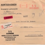 Niederlande - 27 1/2 C. AFS Siemens, Wertbrief s'Gravenhage - Amsterdam 1938