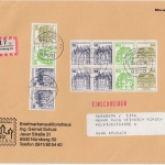 BRD - Burgen&Schlösser, H-Blatt 29 u.a., Einschreibebrief München - Kronach 1982