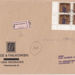 BRD - 110 Pfg. H.v. Bingen 4er-Block Wertbrief (3,Gew.st.) Wiesbaden 1981 n.