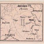 Sachsen, Bayern, Böhmen & Mähren altes Kartenblatt a. Leinen aufgezogen ca. 1860