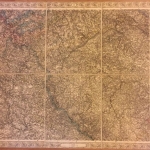 Sachsen, Bayern, Böhmen & Mähren altes Kartenblatt a. Leinen aufgezogen ca. 1860