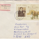 DDR - 200.Geb. Weber Freischütz 85 Pfg. Blockausgabe Einschreibebrief Halle 1986